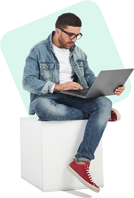 Professional building their career profile